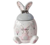 ABOOFAN Tea Container Ceramic Bunny Shape Storage Jar with Lid 420ml for Loose Leaf Tea Tea Bags Counter Pantry Shelf
