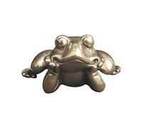 ABOOFAN Tea Pet Decor and Paperweight Frog-shaped Brass Elegant Golden Finish Brass Ornament Desktop Suitable for Home and Tea Store Decoration