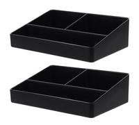 ABOOFAN Tea Storage Box with 3 Compartments Portable Desktop Organizer for Tea Bags and Sugar Packets Compact 6.10X4.13X1.77 Inch Kitchen and Coffee Station Accessory