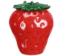 ABOOFAN Tea Storage Jar Sealed Strawberry Shaped with Lid Ceramic for Tea Canister Loose and Nuts Preservation Red round Fruit Shaped Container Suitable for Home and Kitchen