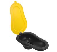 ABOOFAN Temporary Plastic Squat Toilet 15.00 X 8.66 X 5.91 Inch Lightweight Portable Toilet with Lid for Construction Site and Hiking