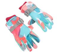 ABOOFAN Thickened Waterproof Ski Gloves for, Windproof Winter Gloves with Warm Insulation, Colorful Heart Pattern ’S Ski Mittens for Outdoor Cycling and Snow Sports (Size M)