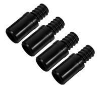 ABOOFAN Threaded Handle Tips and Reliable Replacement Connector Plastic Black 4pcs with Screw Design, Quick Installation for Extension Poles for Broom and Mop Handles in Household