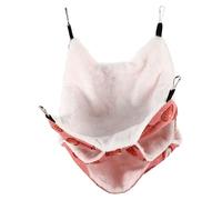 ABOOFAN Three-layer Pink Hamster Hammock Made of Flax, Comfortable and Easy to Clean Hanging Nest for Gerbils and Hamsters, Small Animal Cage Accessory for Winter Use