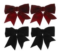 ABOOFAN Velvet Bow Hair Clips Secure Side Bangs with Sturdy Metal Clip-on Design 4pcs Stylish Butterfly Hair Accessories and Women for Casual Outings and Parties