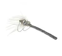 ABOOFAN Vintage and White Polyester Tassel Headband 1920s for Women with Crystal Rhinestones Elegant Flapper Hair Accessory Suitable for Evening Party and Wedding Photography Prop