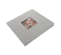 ABOOFAN Vintage Capacity Photo Album Book for Pictures DIY Family Photo Scrapbook with Retro Style Portable Gray Linen Cover for Wedding and Birthday Memories