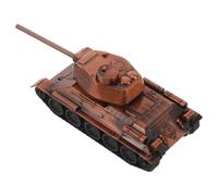 ABOOFAN Vintage Metal Army Tank Model with Detailed Diecast Craftsmanship Realistic Military Vehicle Ornament for Office Desk and Shelf Display Compact Collectible Sculpture in Red Tone