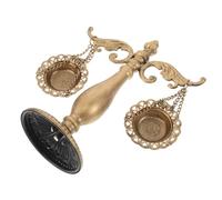 ABOOFAN Vintage Scale Sculpture Wrought Iron Justice Balance Decor for Lawyer Office Home Desk Ornament Dual-function Jewelry Tower and Storage Tray Elegant Metal Statue for Law Students