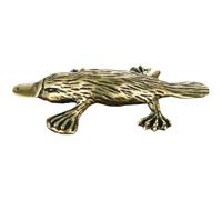 ABOOFAN Vintage Solid Brass Aquatic Mammal Figurine Retro Desktop Animal Statue Decorative Brass Ornament for Home Office Collectible Miniature Animal Sculpture