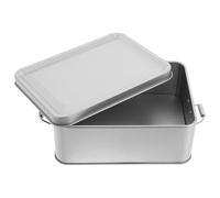 ABOOFAN Vintage Tin Boxes with Lids, Silver Retro Metal Storage Box for Organizing Small Items in Pantry or Study, Classic Decorative Design