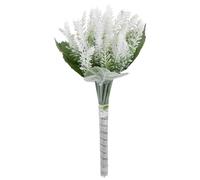 ABOOFAN Vivid White Artificial Lavender Bouquet Plastic Simulation Flower for Home Decoration, Lifelike Bridesmaids Bouquet and Wedding Decor
