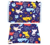 ABOOFAN Warm Triangular Hanging Bird Nest for Parrots and Birds, Removable Blue Fabric Hammock Bed with Cute Cartoon Style, Cozy Sleeping Tent for Cage Use