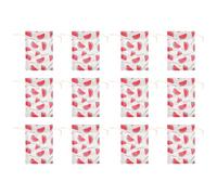 ABOOFAN Watermelon Easy to Carry Design Cotton Linen Party Bags at 12pcs Drawstring Bags Sturdy Drawstring and Summer Parties Goodies and Handmade Soap