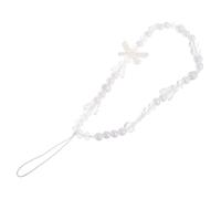 ABOOFAN White Butterfly Bow Phone Strap with Artificial Pearl Beads Antiloss Mobile Lanyard for Women Wrist Fashionable Phone Chain and Key Holder Charm Accessory