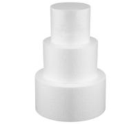 ABOOFAN White Foam Cake Dummies, 3pcs Wedding DIY Foams Cake Round Foam Cake Models 3 Tiers Cake Cake Practicing Modeling for Wedding Birthday Party Supplies