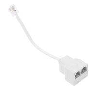 ABOOFAN White Telephone Splitter Adapter Four-core Phone Line Splitter Dividing Single Jack into Two Connections with Detachable Design Sturdy Rubber and Plastic Material for Home