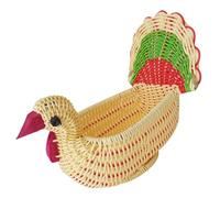 ABOOFAN Wicker Food Tray Rattan Fruit Basket Snack Basket Chicken Egg Basket Wicker Easter Eggs Container Food Serving Holders for Countertop Vegetable 24.00X17.00X12.00CM