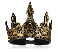 ABOOFAN Witch Hat Decor 1Pcs Medieval King Crown Headband Headdress for Prom Halloween Party Costume Accessories for Adults Kids Queen