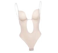 ABOOFAN Women Corsets Low Back Bra Breathable Nylon Invisible Shapewear Comfortable to Wear Practical Backless Corset in Beige Size L for Ladies