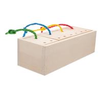 ABOOFAN Wood Interactive Foraging Pets Food Feeder Prevent Hamster Plaything Rabbit Food Eating Box for Exploring and Playing