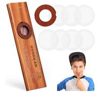 ABOOFAN Wood Kazoo Musical Instrument for Guitar and Ukulele, Easy to Learn and Fun to Play, with 22 Replacement Membranes, for Children’s Musical Enlightenment and Beginners