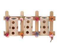 ABOOFAN Wooden Bird Feeder Bucket for Parakeet Hanging Nut Foraging Food Storage for Cage Use