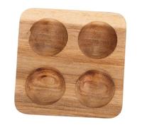 ABOOFAN Wooden Egg Rack for Kitchen and Refrigerator Countertop Elegant Brown Suqare Egg Keeper and Storage Stand Designed to Hold and Organize with Unique Wood Board Dispenser