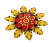 ABOOFAN Wrought Iron Flowers Garland Decals Outdoor Home Mural House Room Art Decoration Plant Wall Hanging Aesthetic Modern Floral Cream Ornaments Macrame Vintage Kitchen Ornaments Yellow