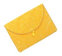 ABOOFAN Yellow Brocade Scriptures Pouch with Chinese Knot, Delicate Ethnic Style Cloth Bag for Easy to Carry Storage, Lightweight Book Cover Suitable for Office and Travel