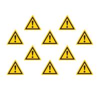 ABOOFAN Yellow Triangle Caution Labels 10Pcs Adhesive Stickers with Black Text for Construction Site Safety Warnings