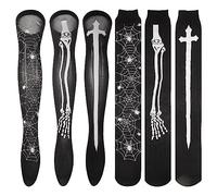 ABOOFANA Halloween Dresses & Leg Warmers - Spider Thigh High & Over Knee Socks - Goth Girl Clothes