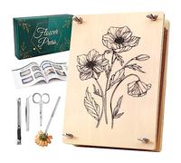 Aboofx Flower Press for Adults, 6 Layers 11.8 x 6.9 Inch Wooden Plant Leaf Flower Pressing Kit with Tools & Gift Box, DIY Flowers Preservation Kit Wedding Flowers, Great for Art Crafts Lovers