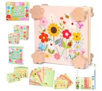 Aboofx Flower Pressing Kit for Kids,Creativity Wooden Pressed Flower Art Kit for Craft Pressed Flowers & Plant DIY,Recycle Botanical Press for Class Art & Crfat Project,Craft Kit Gift for Girls Boys