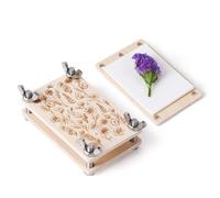 Aboofx Mini Flower Press Kit, 2.5"x4" Wooden Pocket Small Flowers Preservation Kit for Pressing Plants, Leaves,Herbs, Micro Compact Flower Drying Press for The Beginners, Arts Craft Lovers, Classroom