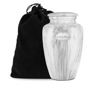 Abooxiu Cremation Urns for Human Ashes Adult Male Female, Large Keepsake Urns for Ashes, Burial Funeral Memorial Decorative Urns for Men Women Pets Dog Urn with White Marble Finish - Up to 200 lbs