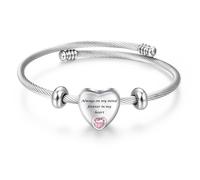 abooxiu Lock Cremation Bracelet for Ashes Key Ash Bracelet Stainless Steel Urn Bracelets for Ashes for Women Memorial Ashes Holder - Never Say Goodbye&Forever in my heart, One Size, Stainless Steel