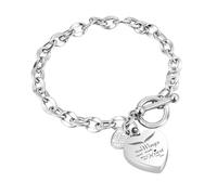 abooxiu Lock Urn Bracelet for Ashes - Crystal Heart Cremation Bracelet - Stainless Steel Memorial Ash Holder for Men Women - Silver, One Size, Stainless Steel, no gemstone