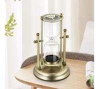 Abooxiu Rotating Hourglass Cremation Urn for Human Ashes - Bronze Zinc Glass - 0.16 lbs Capacity - 4.3" Diameter x 7" Height - Memorial Urn for Ashes