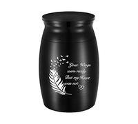 abooxiu Small Keepsake Urn for Human Ashes Aluminum Mini Cremation Urns Memorial Ashes Urn Miniature Burial Funeral Urns for Sharing Ashes Mini Keepsake Urn-Your Wings were Ready But My Heart was not