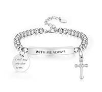 abooxiu Urn Bracelet for Ashes Cremation Bracelets Ash Bracelet Cremation Jewelry Stainless Steel Bead Chain Memorial Urn Jewelry for Ashes of Loved Ones Ash Holder for Men Women - With Me Always, One