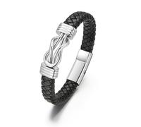 abooxiu Urn Bracelet for Ashes Leather Cremation Bracelet for Human Ashes Stainless Steel Ash Bracelets Memorial Cremation Jewelry Keepsake Bangle for Men, One Size, no gemstone