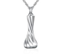 abooxiu Urn Necklace for Ashes Cremation Jewelry for Ashes Twist Ashes Necklaces Stainless Steel Urn Pendant Memorial Keepsake Jewelry for Ashes of Loved Ones for Women Men, Stainless Steel