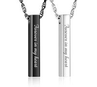 abooxiu Urn Necklace for Human Ashes Cremation Jewelry for Ashes Stainless Steel Keepsake Ashes Necklace Memorial Urn Jewelry Pendant for Women Men - Forever in my heart, Stainless Steel