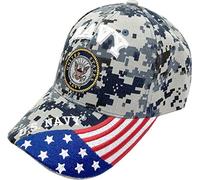 AborenCo United States Navy 3D Embroidered Baseball Cap Hat USA Flag, Military Apparel, Camo, One Size