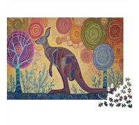 Aboriginal Art Rätsel Für Erwachsene |Kangaroo Pattern| 38x26cm/1000pcs Puzzles Lernspiele Home Decor Puzzles