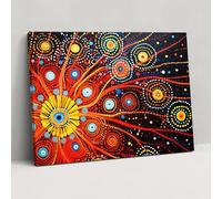 Aboriginal Canvas Print - Traditional Dot Painting - Aborginal, Home Decoration, Dreamtime Stories, Aboriginal, 18" x 12"