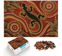 Aboriginal Dot Art Lizard Adult Jigsaw Puzzle 1000pcs (52x38cm) Gift | For the Christmas break, this adult jigsaw puzzle with 1000 pieces combines a gift idea with a classic puzzle hobby.