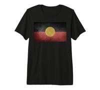 Aboriginal Flag T Shirt Vintage Distressed Retro Look Premium T-Shirt
