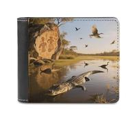 Aboriginal Rock Paintings Bifold Wallet for Men & Women,Small Wallets Secure And Durable,Front Pocket Wallet for Gift